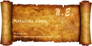 Matulay Emma névjegykártya