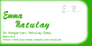 emma matulay business card